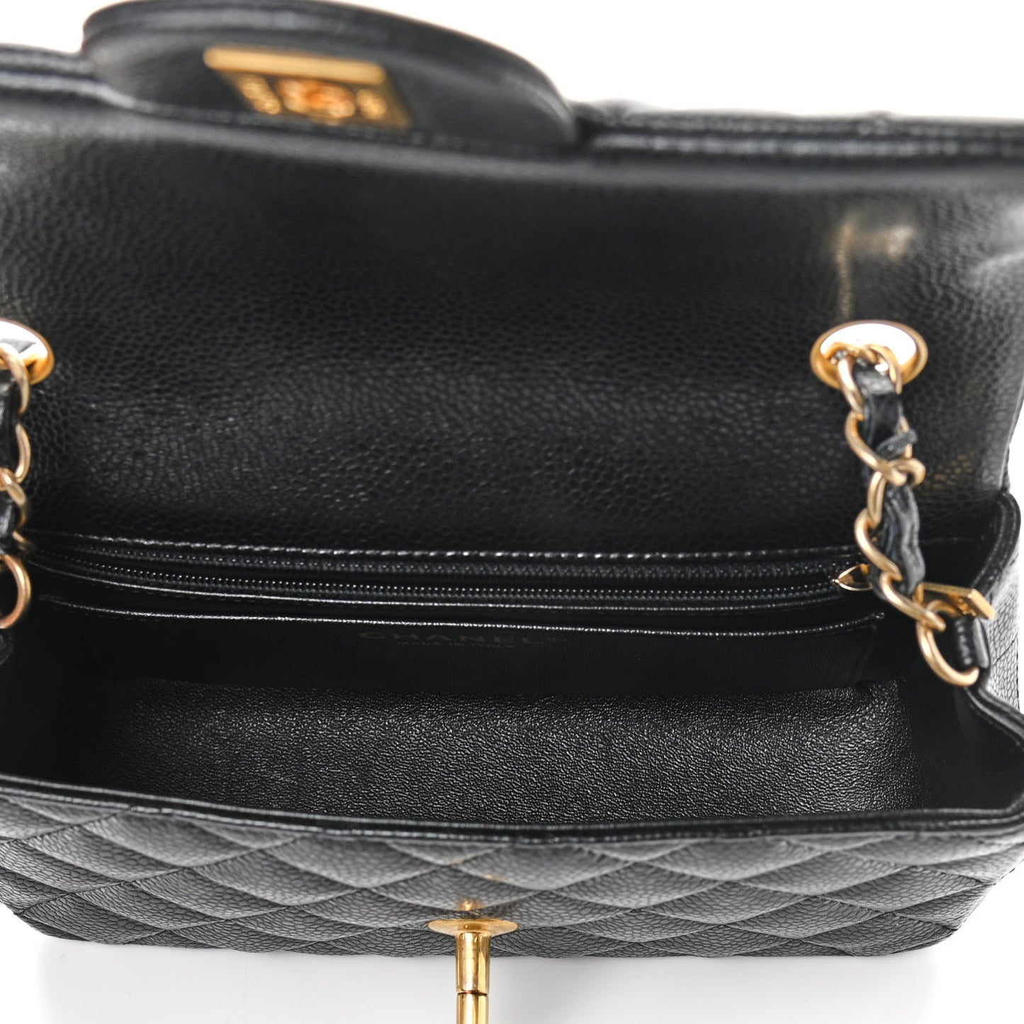 Caviar Quilted Mini Rectangular Flap Black