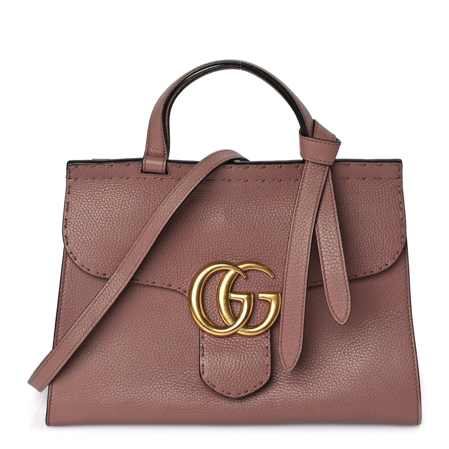 Calfskin Small GG Marmont Top Handle Bag Rosy Phard