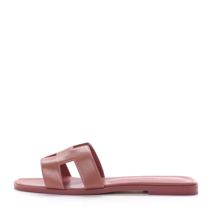 Hermes Goatskin Oran Sandals 40 Rouge Blush 1 of 10