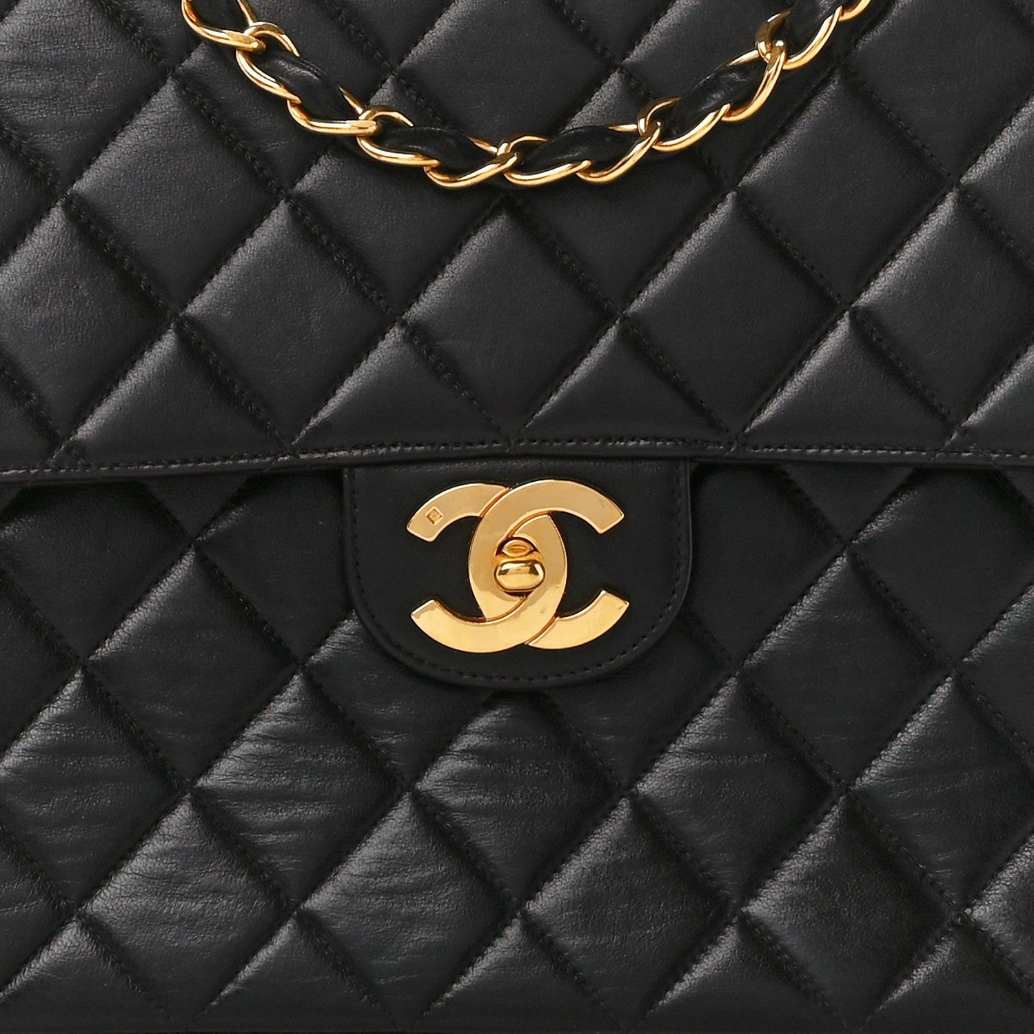 Chanel Lambskin Quilted Jumbo Single Flap Black 9 of 11