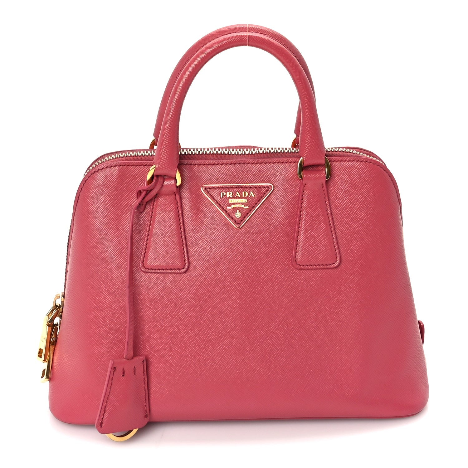 Prada Saffiano Vernice Small Promenade Tote  Peonia 1 of 8