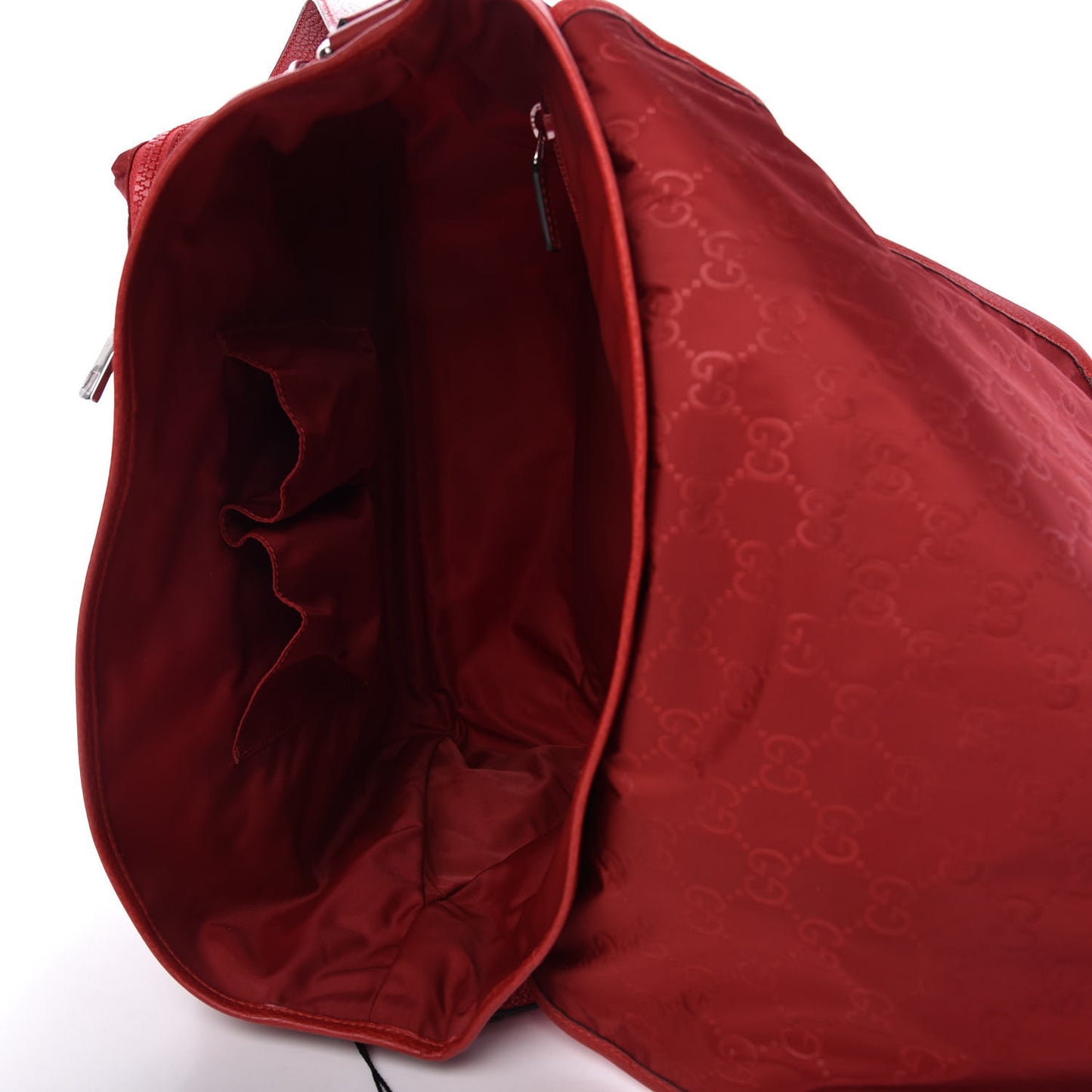 Nylon Monogram Double Buckle Flap Messenger Bag Vibrant Red