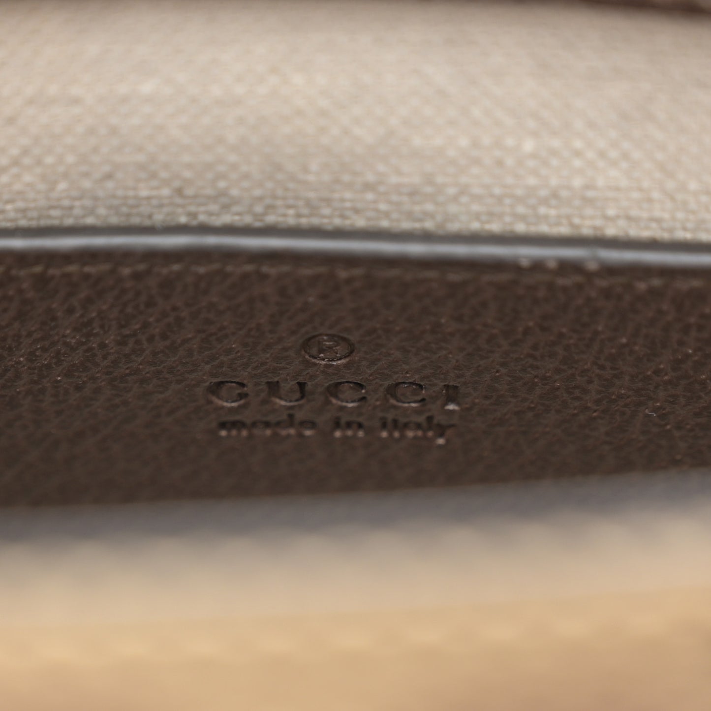 Monogram Jumbo GG Textured Dollar Calfskin Web Mini Vertical Tote Camel Ebony New Acero