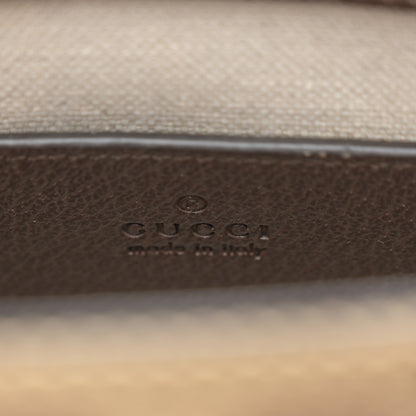 Gucci Monogram Jumbo GG Textured Dollar Calfskin Web Mini Vertical Tote Camel Ebony New Acero 6 of 9