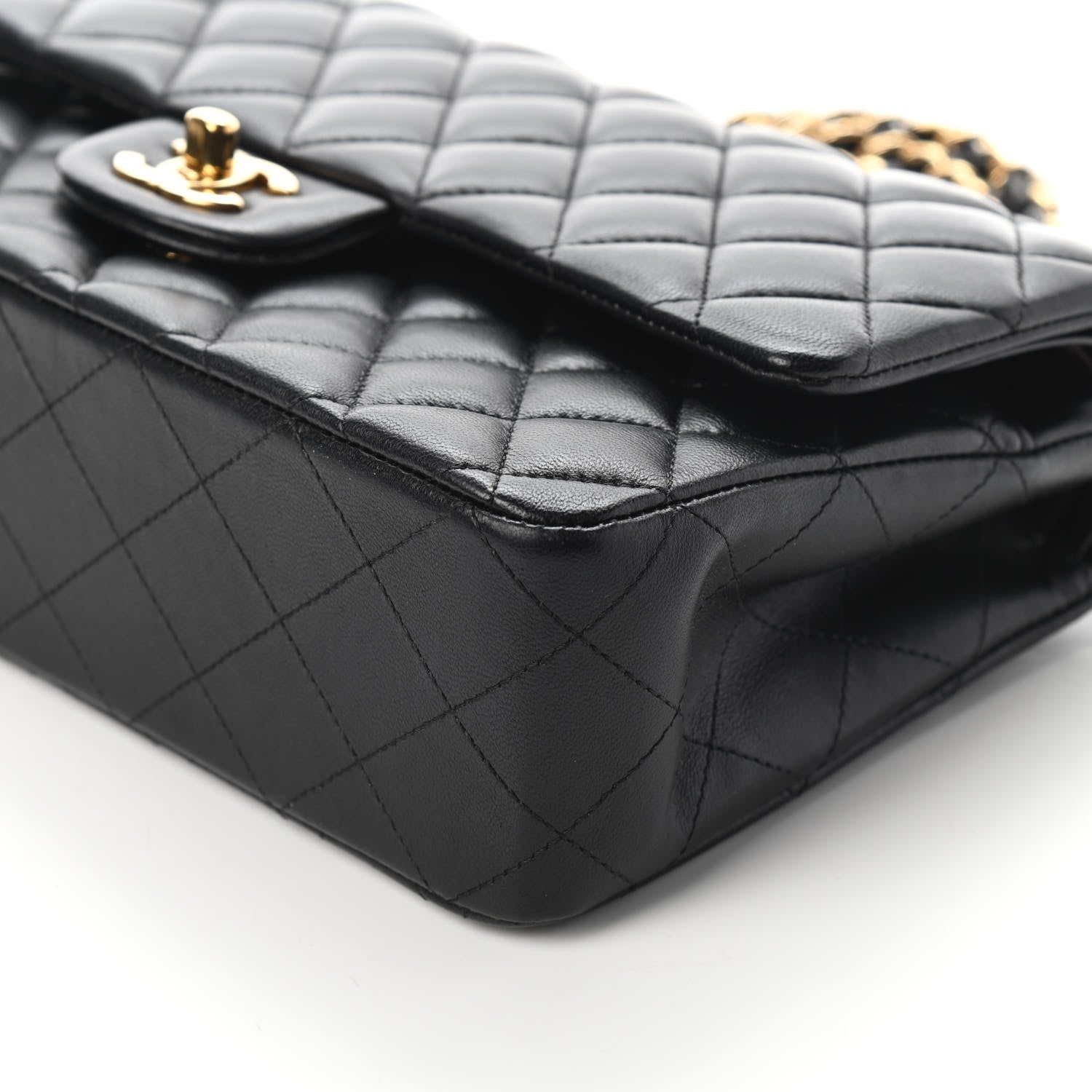 Chanel Lambskin Quilted Medium Double Flap Black 9 of 10