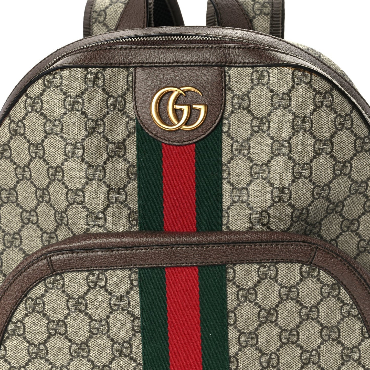 GG Supreme Monogram Medium Ophidia Day Backpack Brown
