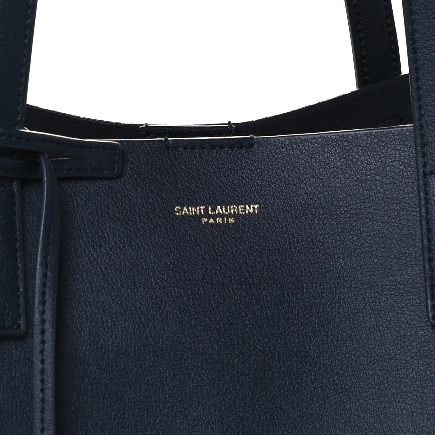 Saint Laurent Calfskin Large Shopping Tote Deep Marine 8 of 11