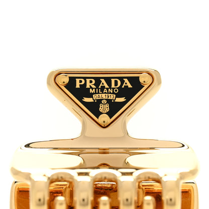 Prada Metal Triangle Mini Hair Clip Gold 3 of 4