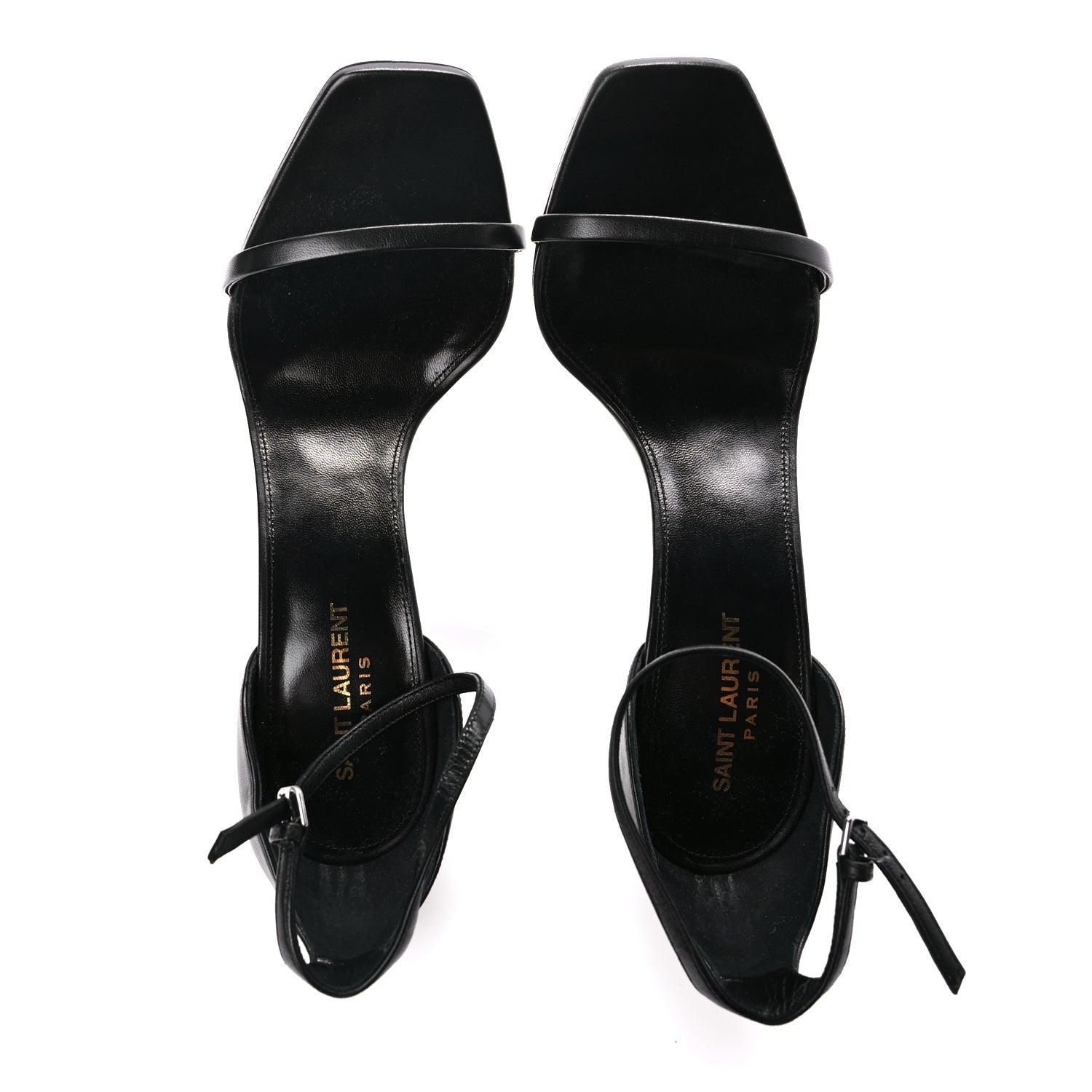 Saint Laurent Calfskin Opyum 110 Sandals Black 5 of 10
