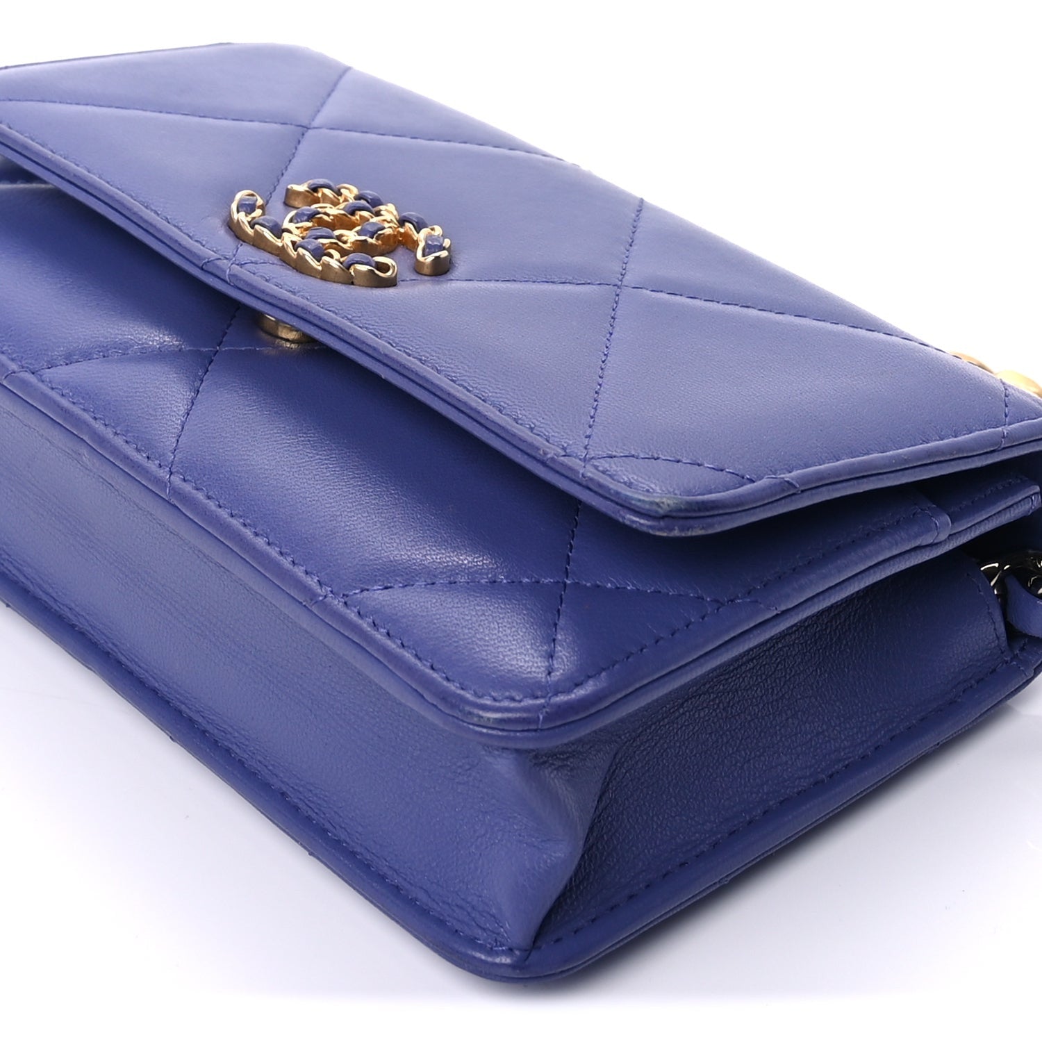 Chanel Lambskin Quilted  19 Wallet On Chain WOC Purple 8 of 8