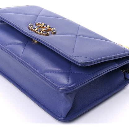 Chanel Lambskin Quilted  19 Wallet On Chain WOC Purple 8 of 8