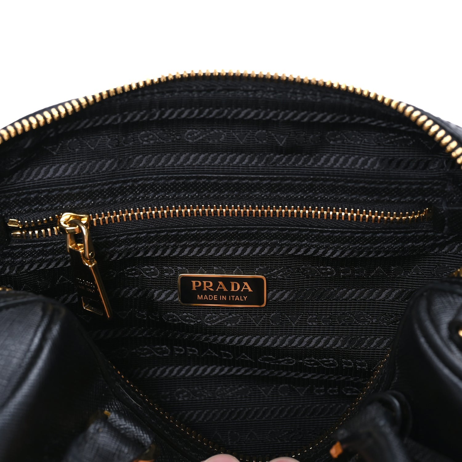 Prada Saffiano Lux Mini Convertible Bowler  Black 6 of 7