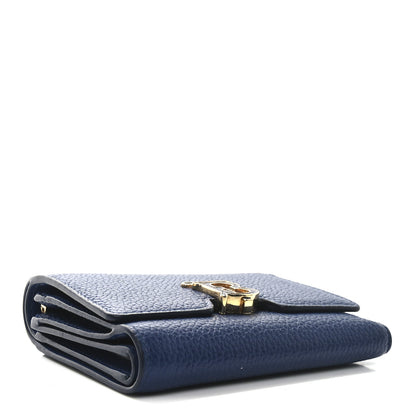 Burberry Grained Calfskin TB Compact Wallet Rich Navy 4 of 6