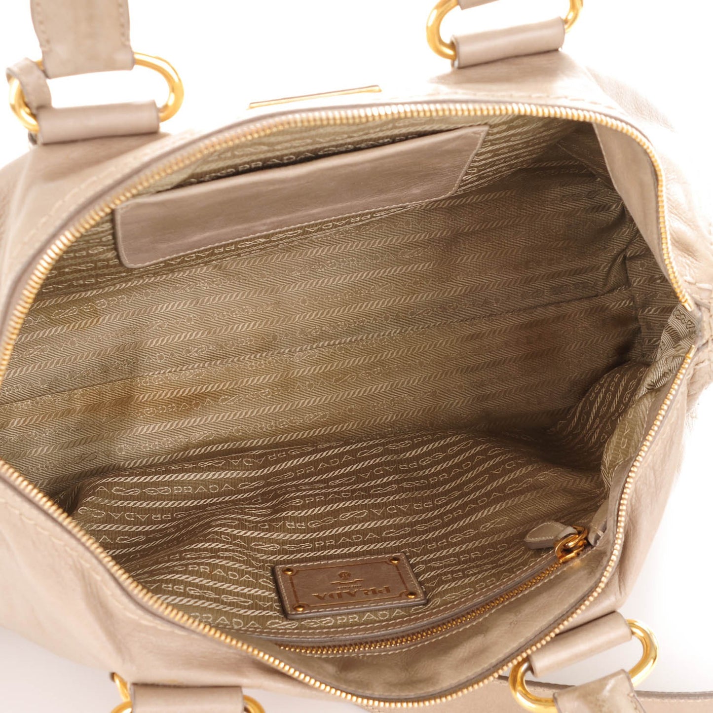 Vitello Shine Shopping Satchel Pomice