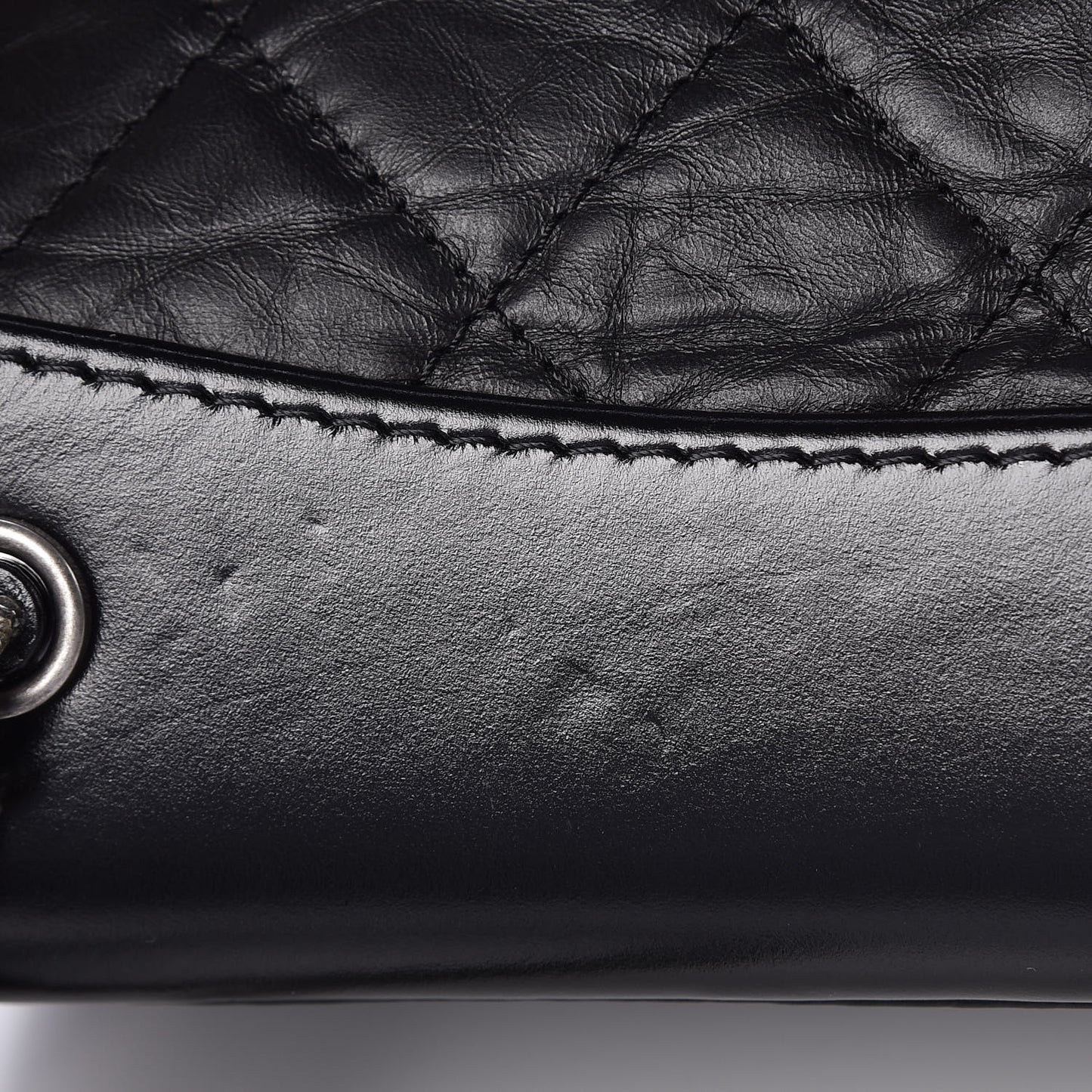 Aged Calfskin Quilted Small Gabrielle Backpack Black