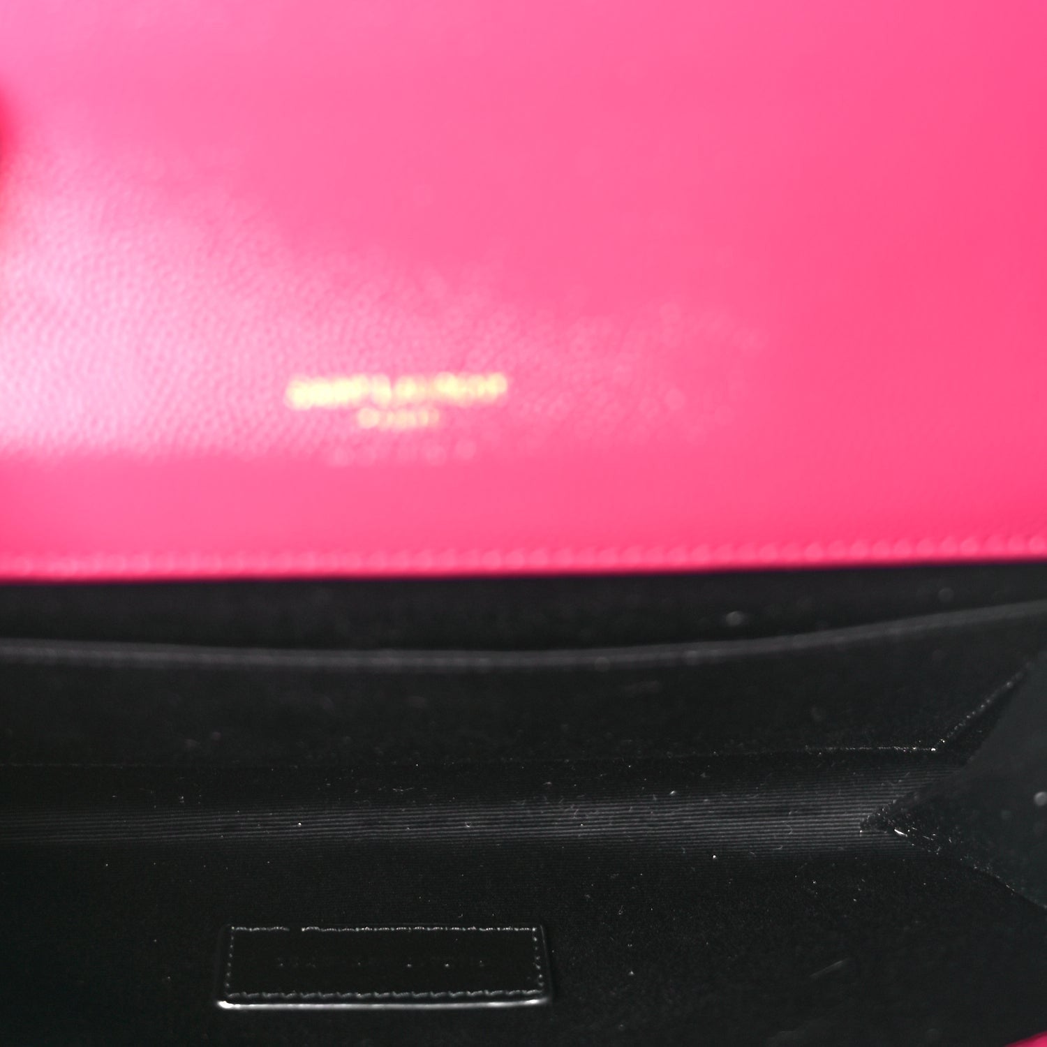 Saint Laurent Grain De Poudre Matelasse Chevron Monogram Envelope Clutch Fuchsia Fuchsia 5 of 7