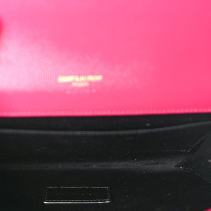 Saint Laurent Grain De Poudre Matelasse Chevron Monogram Envelope Clutch Fuchsia Fuchsia 5 of 7