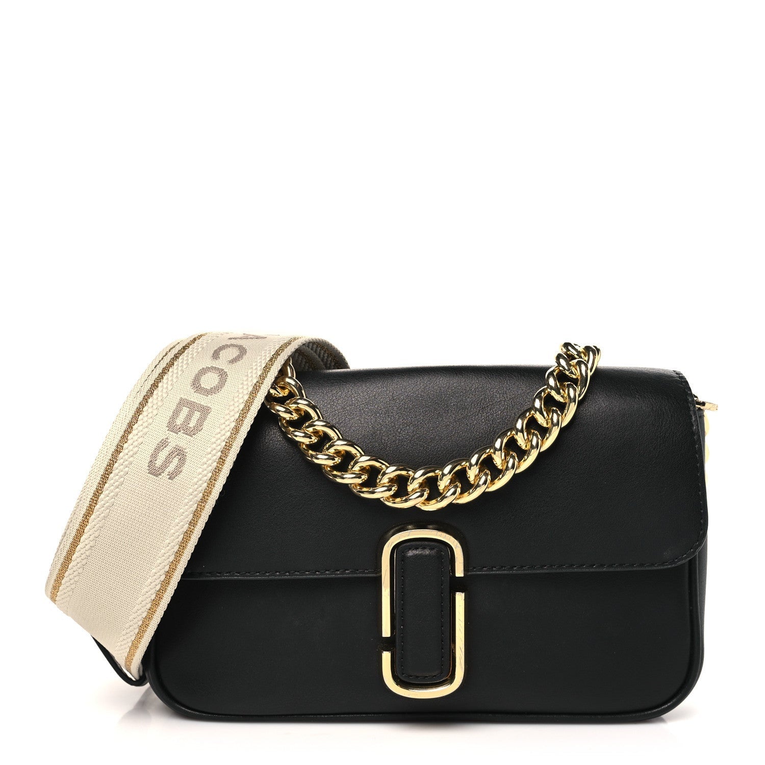 Marc Jacobs Calfskin The J Marc Shoulder Bag Black 1 of 7