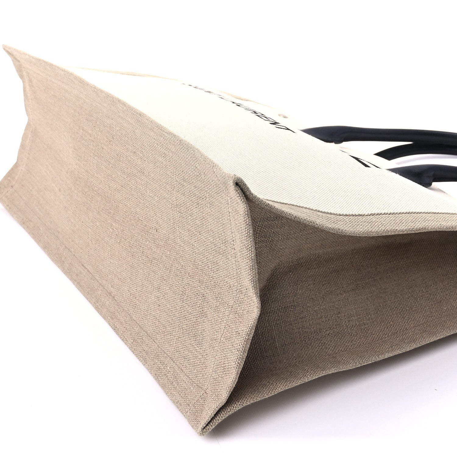 Saint Laurent Linen Calfskin Rive Gauche Tote Optic White 8 of 8