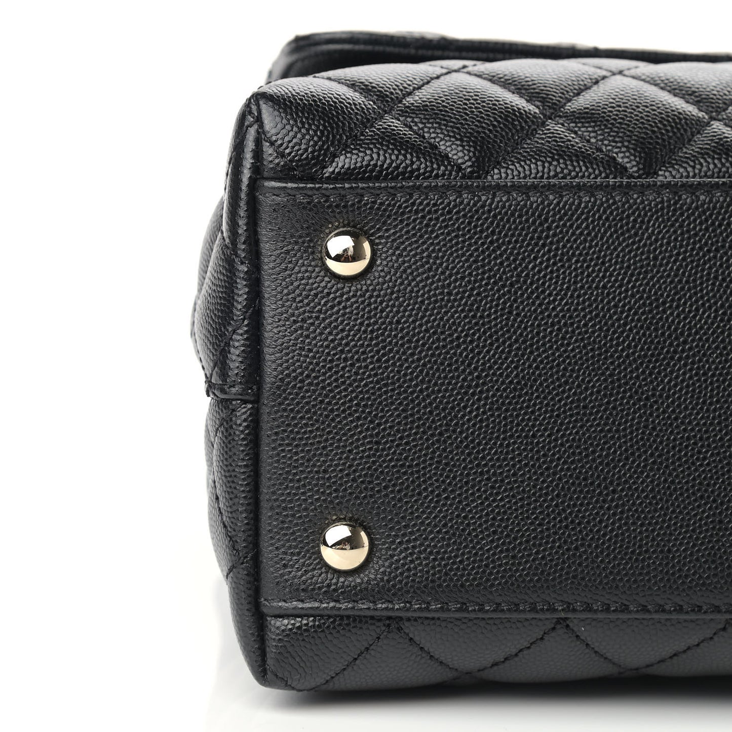Caviar Quilted Small Coco Handle Flap Black