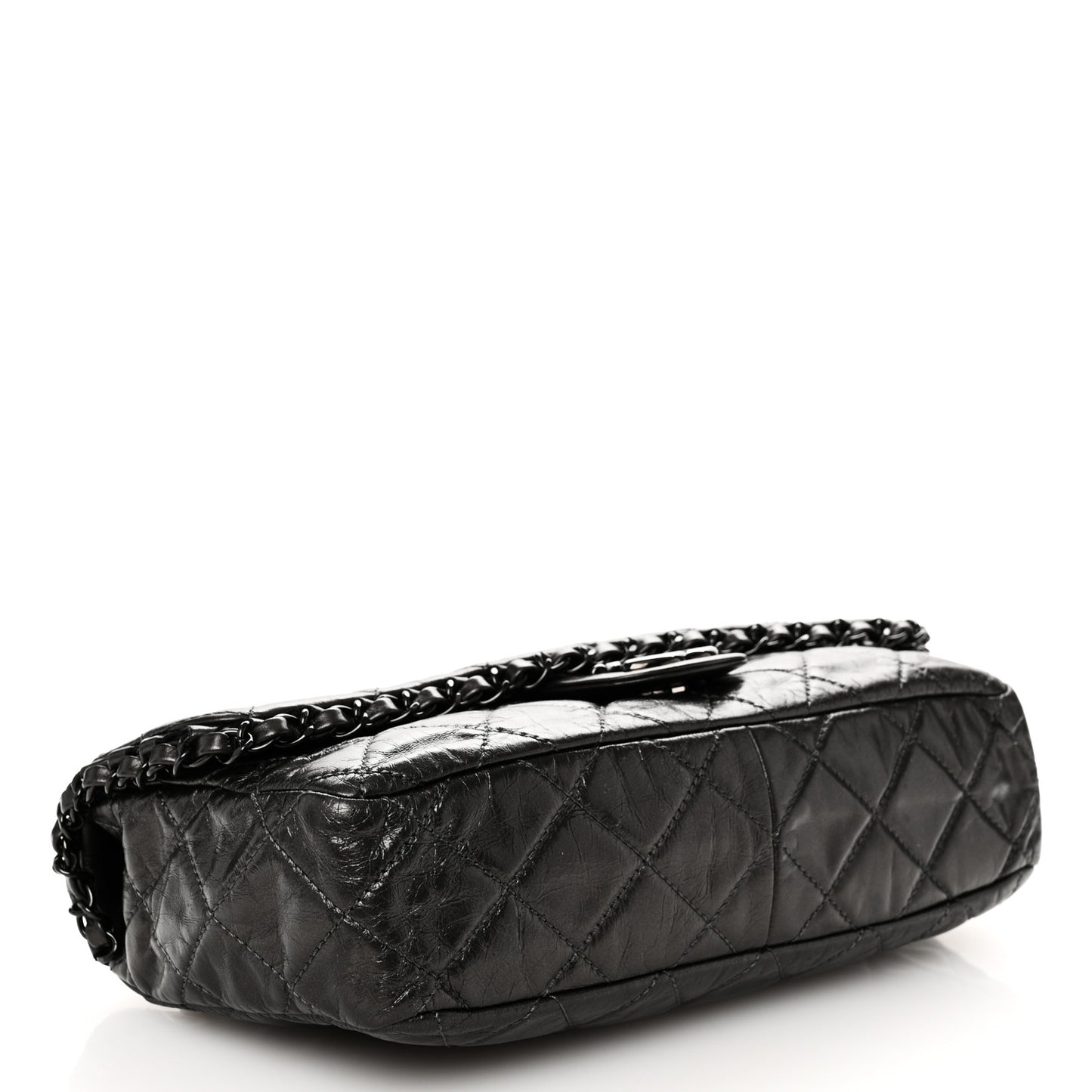 Calfskin Quilted Medium Chain Me Flap Grey