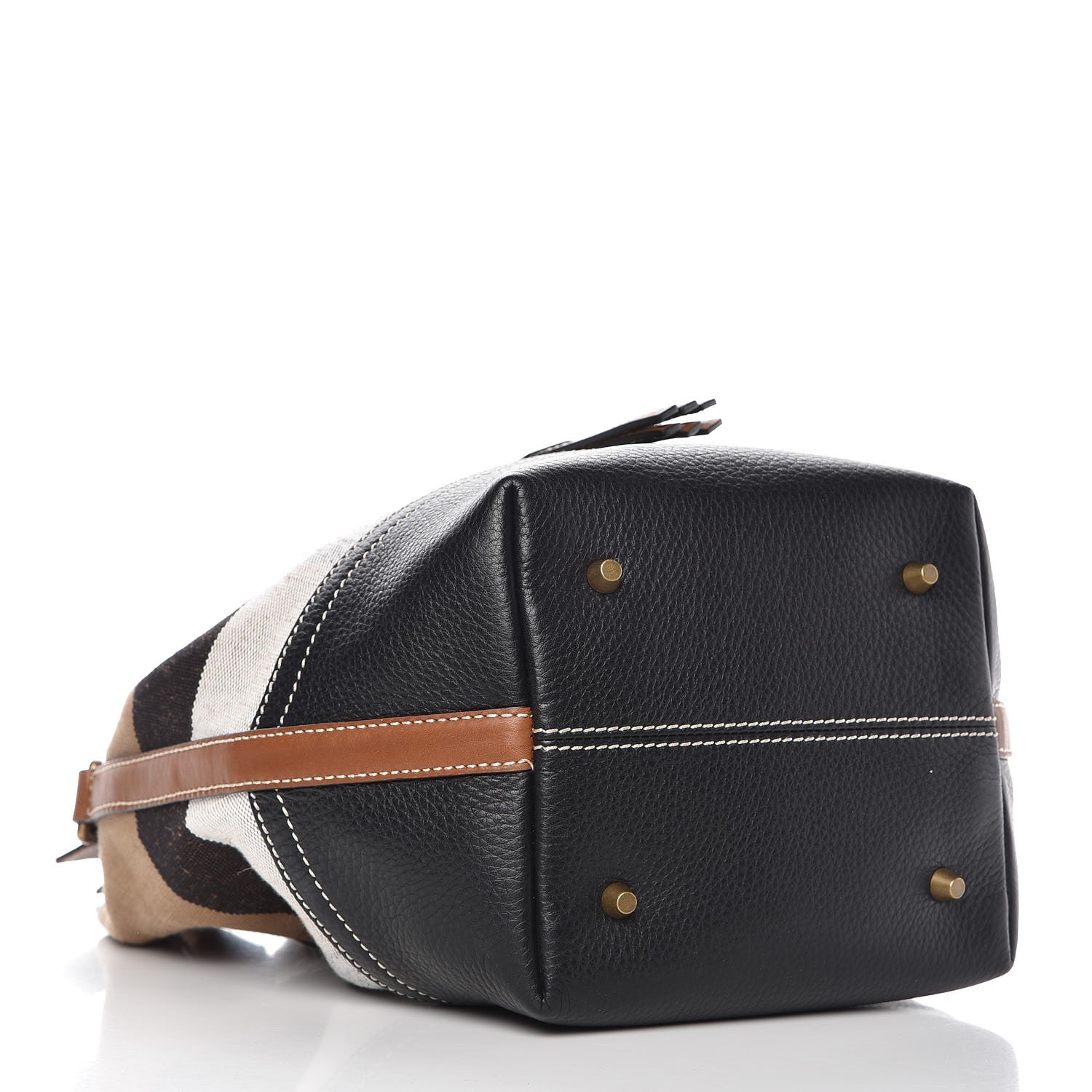 Burberry Canvas Mega Check Small Bucket Tan 5 of 8