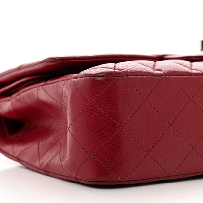 Chanel Caviar Quilted Medium Double Flap Dark Red 8 of 11