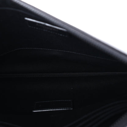 Saint Laurent Calfskin Crocodile Embossed Tablet Pouch  Black 6 of 7