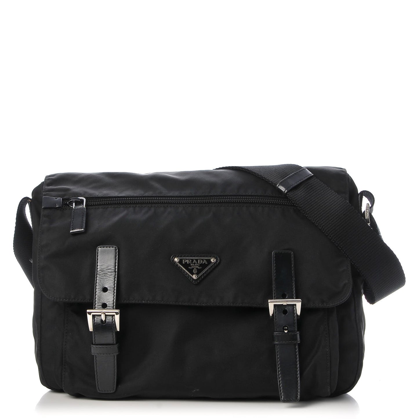 Nylon Vela Messenger Bag Black