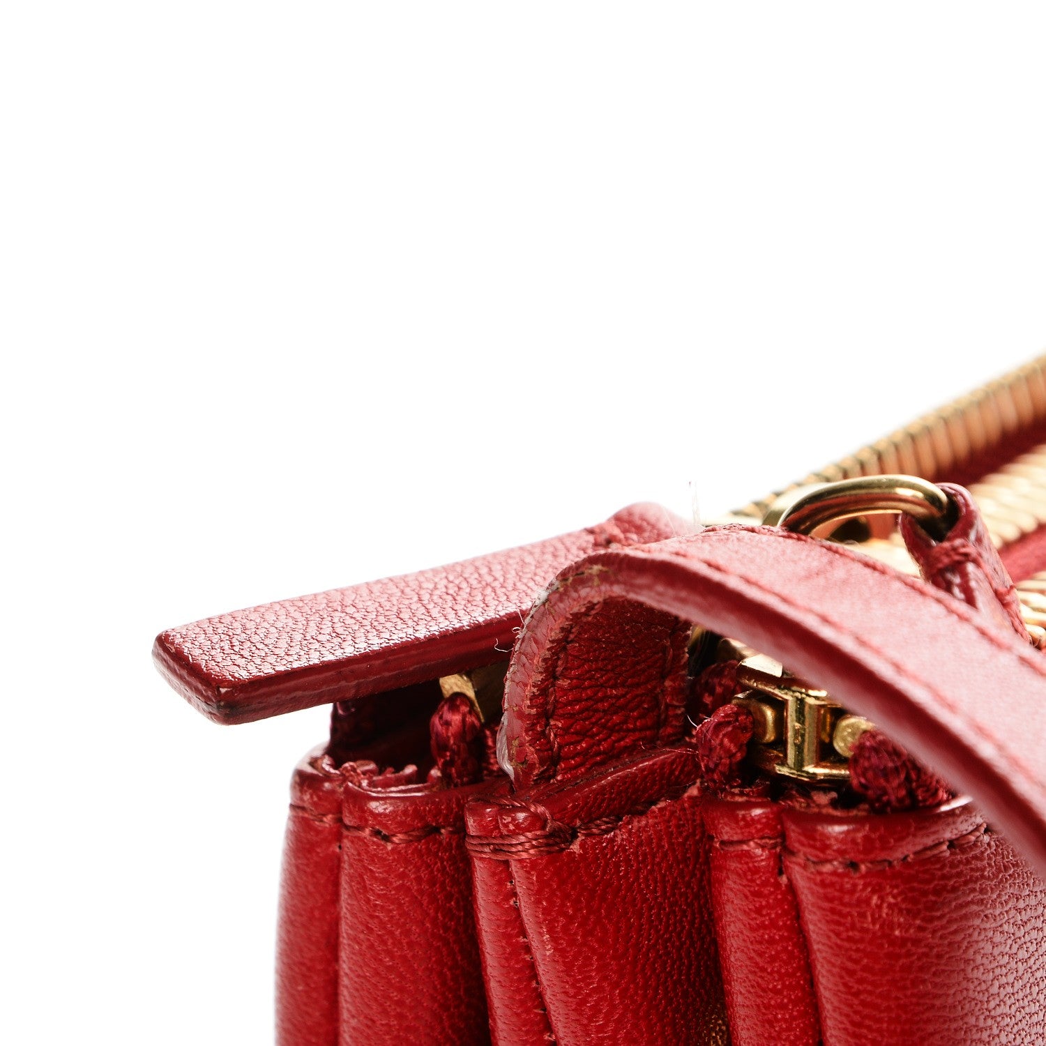 Celine Lambskin Small Trio Crossbody Bag Red 9 of 12