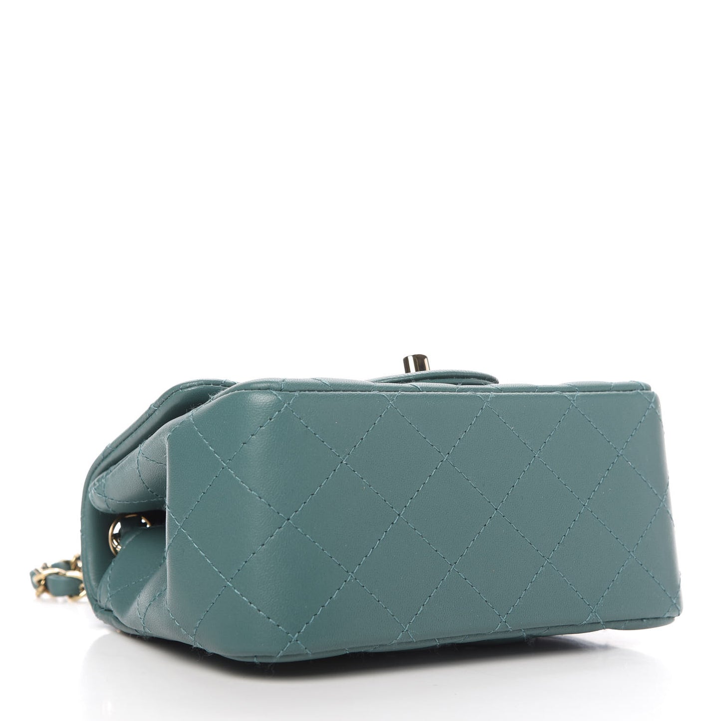 Lambskin Quilted Mini Square Flap Green