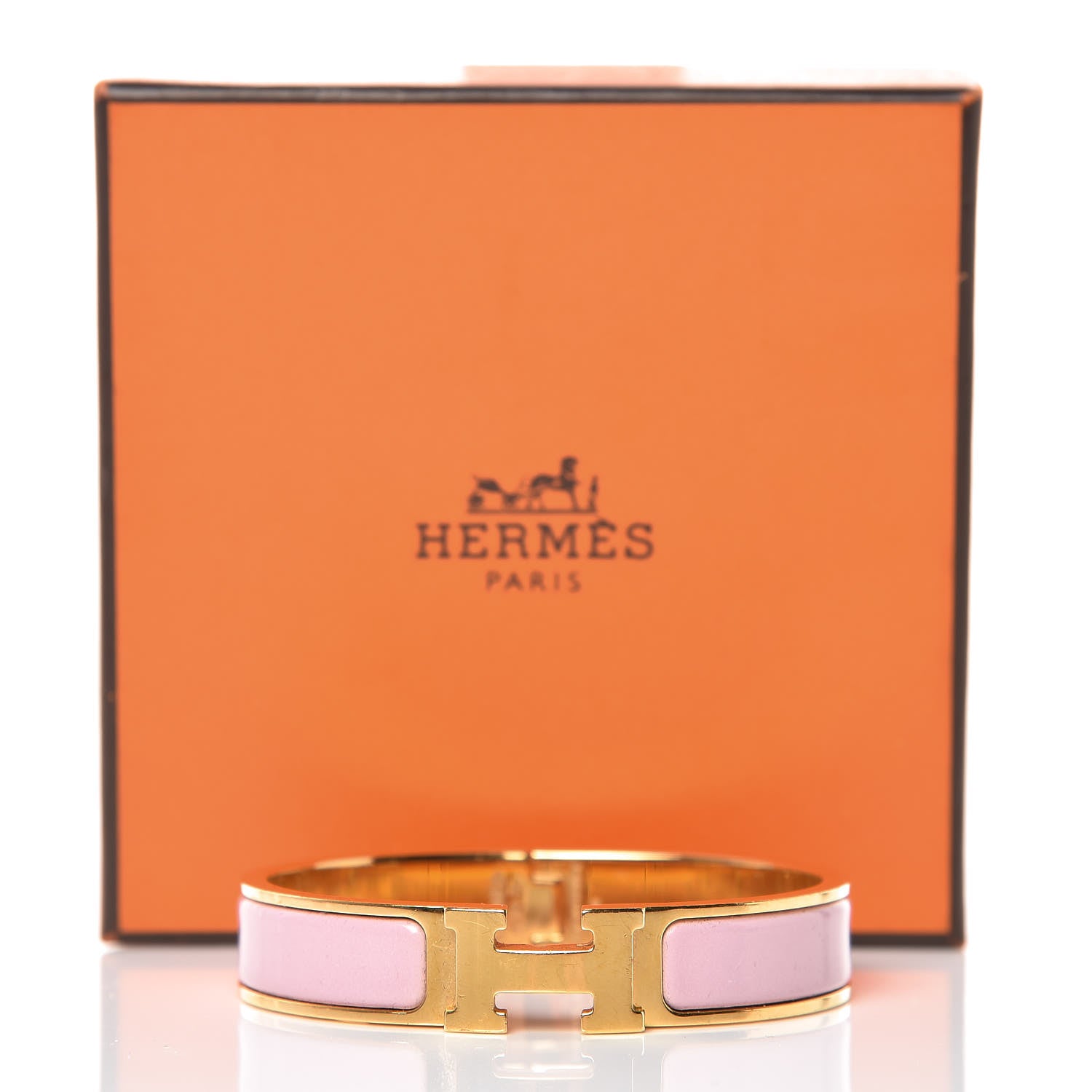 Hermes Enamel Narrow Clic Clac H Bracelet PM Rose Nacarat 6 of 6