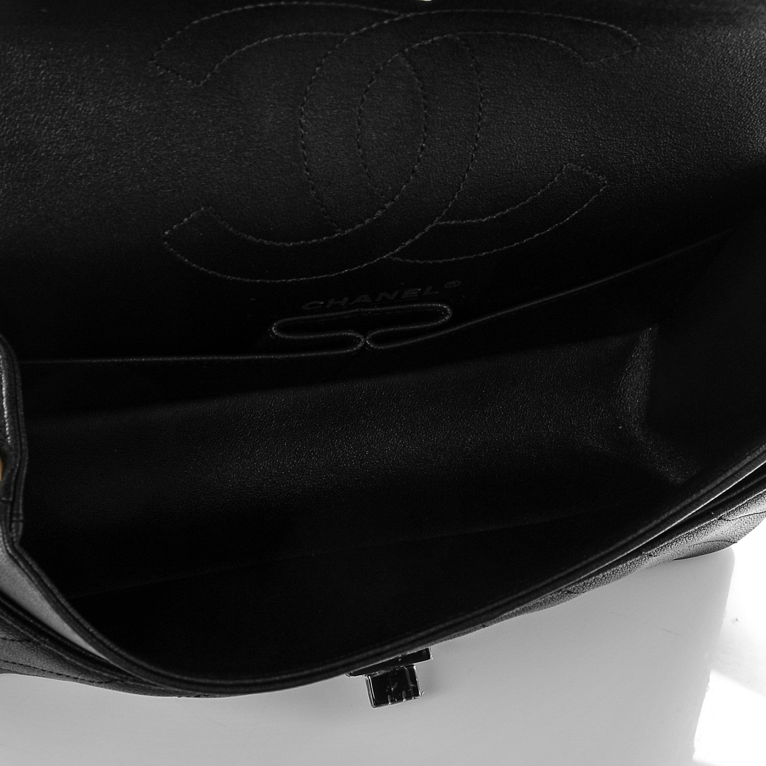 Chanel Sheepskin Chevron Quilted 2.55 Reissue 225 Double Flap So Black 6 of 8