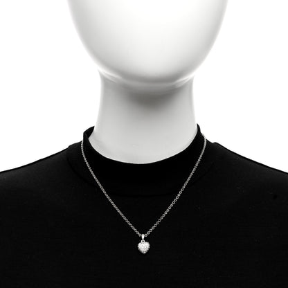 Cartier 18K White Gold Diamond Small Heart Paved Pendant Necklace 3 of 4
