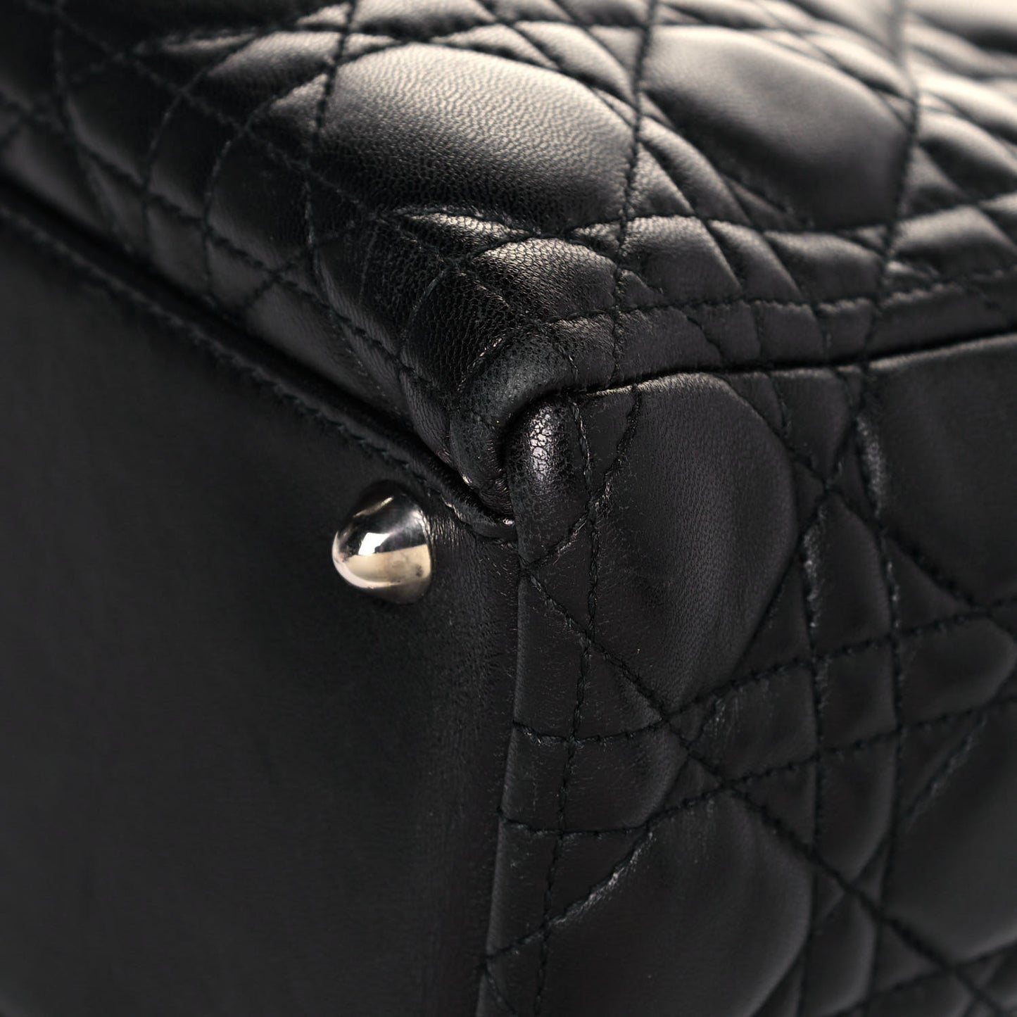 Lambskin Cannage Large Lady Dior Black