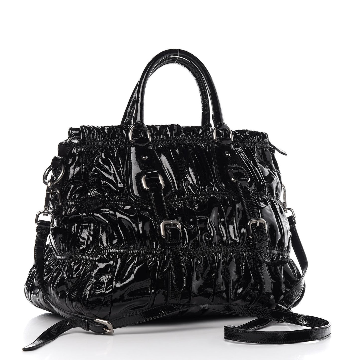 Vernice Gaufre Tote Black