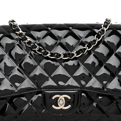 Chanel Patent Quilted Jumbo Single Flap Black 8 of 10
