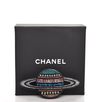 Chanel Glittered Resin Strass Planet Brooch Silver Blue Pink 4 of 4