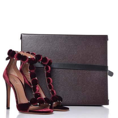 Alaia Velours Bombe Sandals 37.5 Pourpre 11 of 11