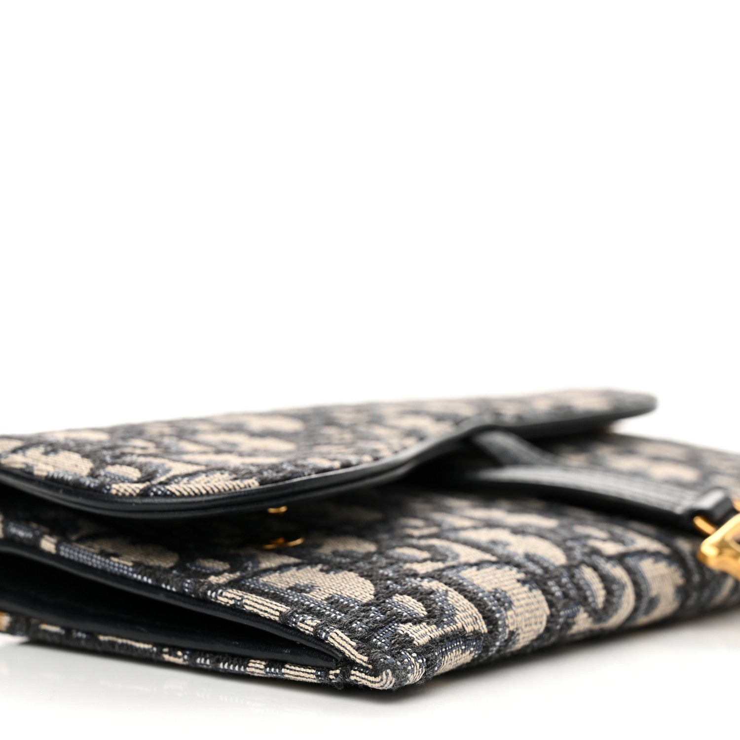 Christian Dior Oblique Saddle Chain Long Wallet Blue 10 of 13