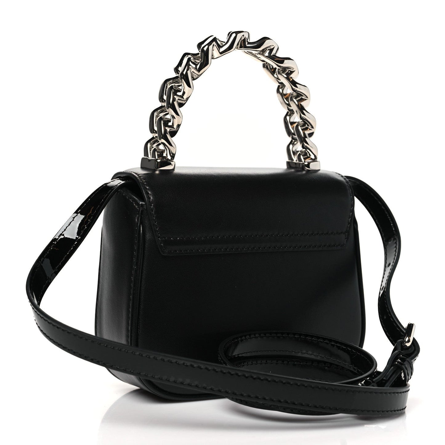 Calfskin Crystal Embellished Mini La Medusa Bag Black
