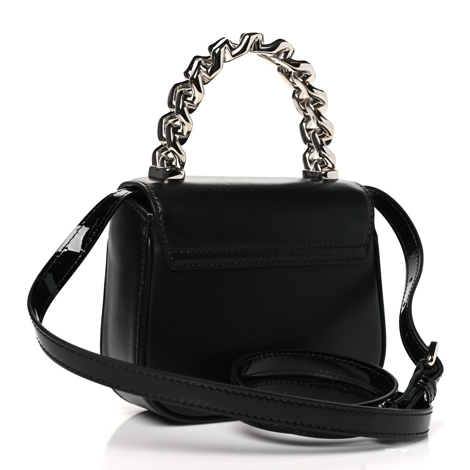 Versace Calfskin Crystal Embellished Mini La Medusa Bag Black 3 of 7