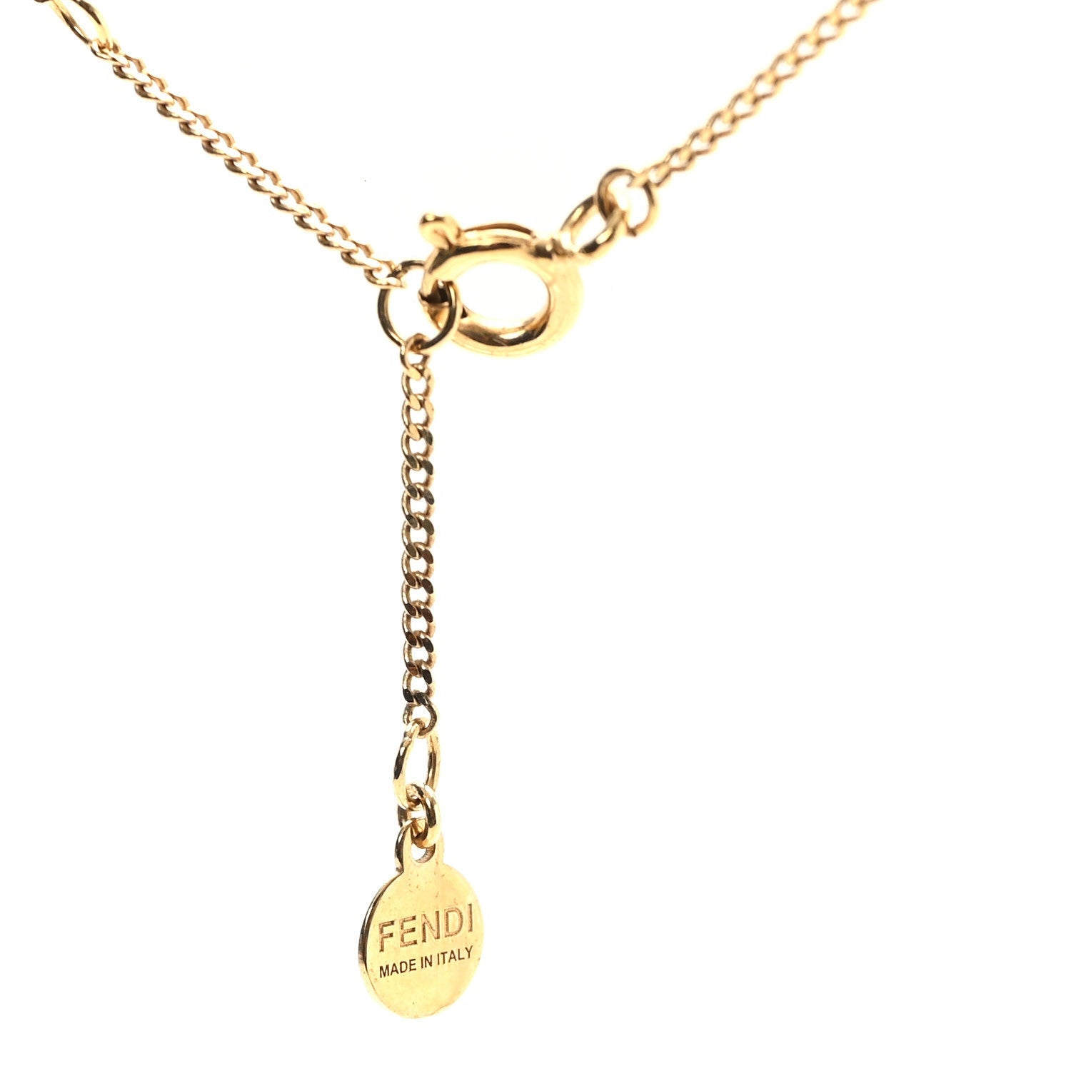 Fendi Metal Karligraphy Necklace Gold 4 of 6