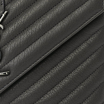 Saint Laurent Sheepskin Matelasse Chevron Monogram Medium College Satchel Dark Anthracite 6 of 8