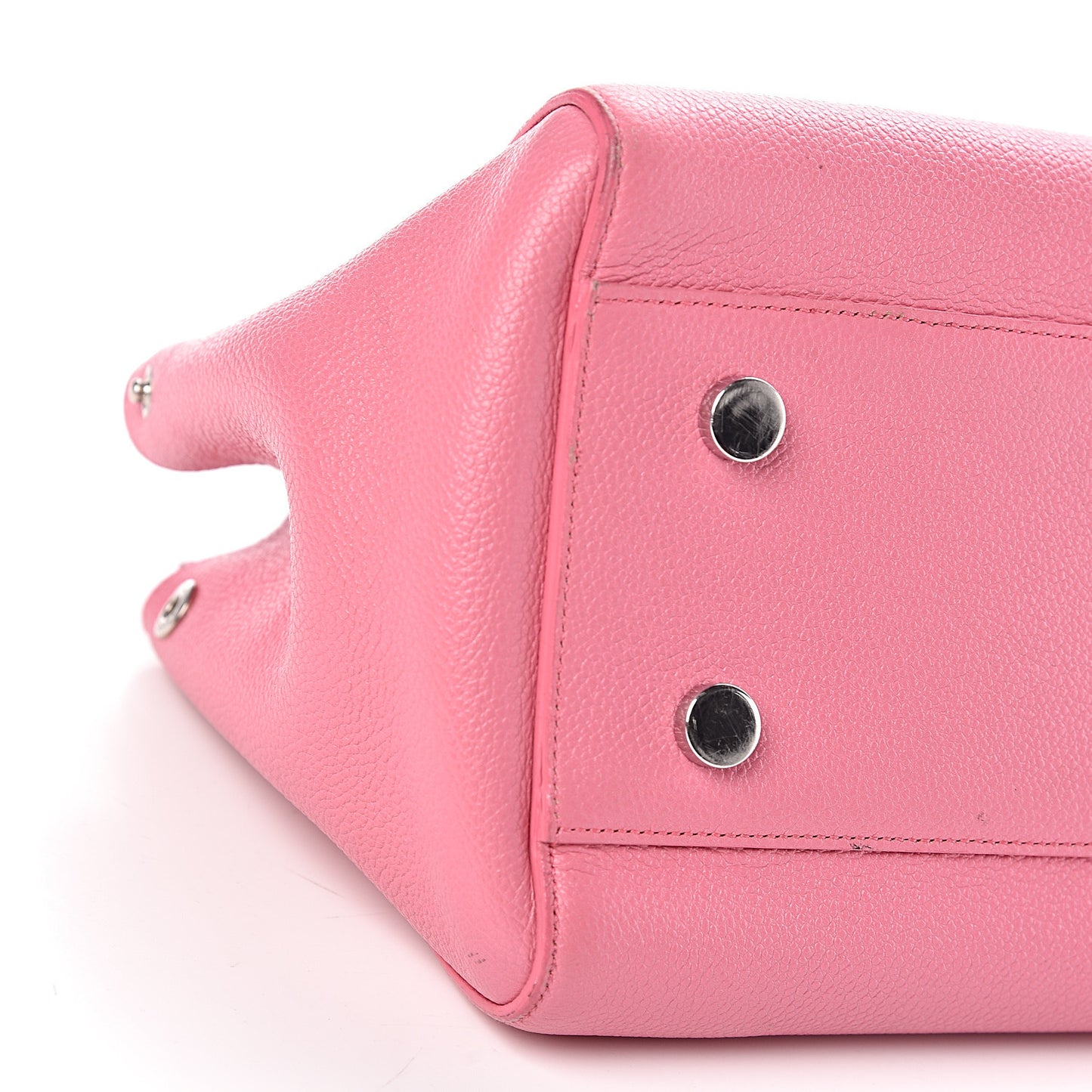 Grained Calfskin Small Cabas Rive Gauche Rose Clair