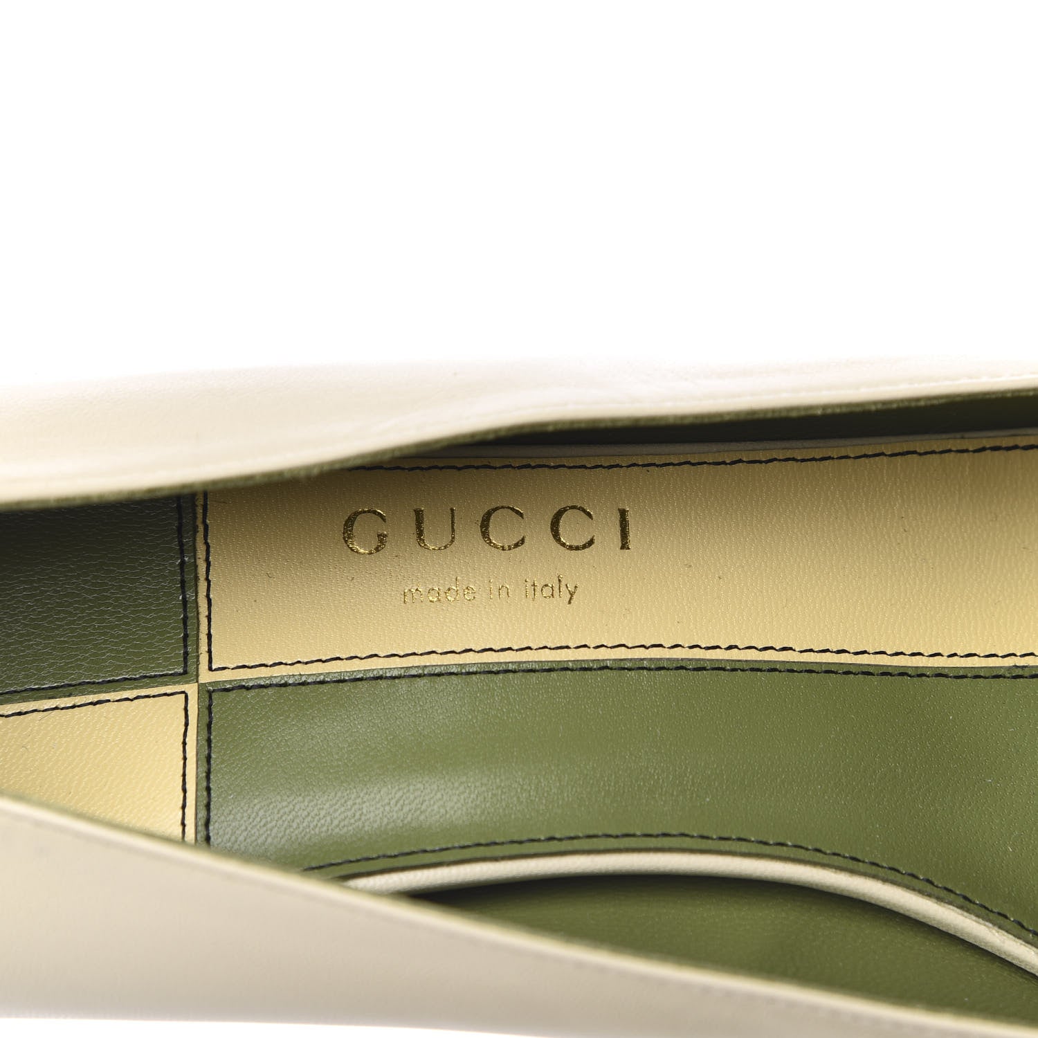 Gucci Malaga Kid Half Moon GG Square Toe Pumps 41.5 White 7 of 9