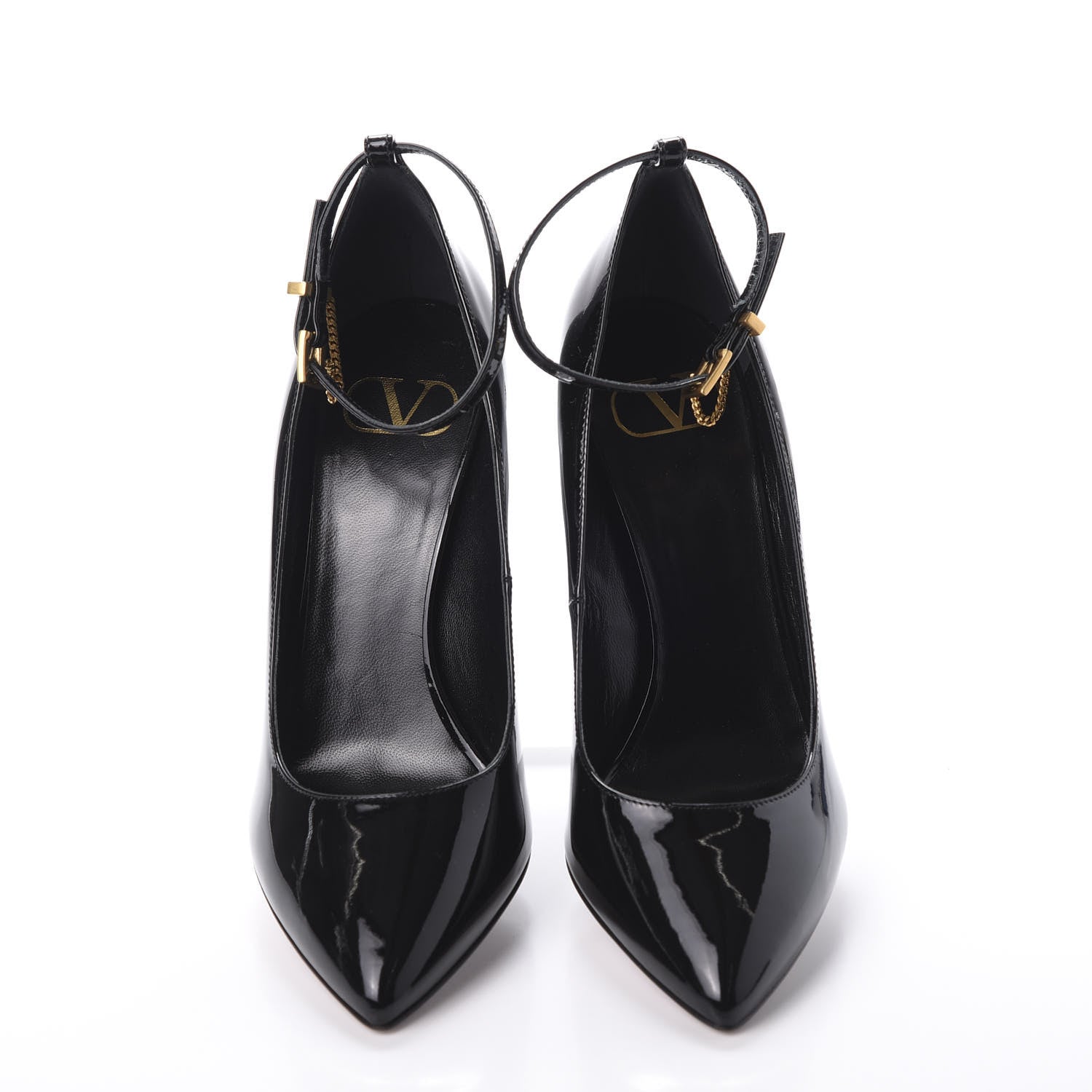 Valentino Garavani Patent Ringstud Wedges 38 Black 5 of 9