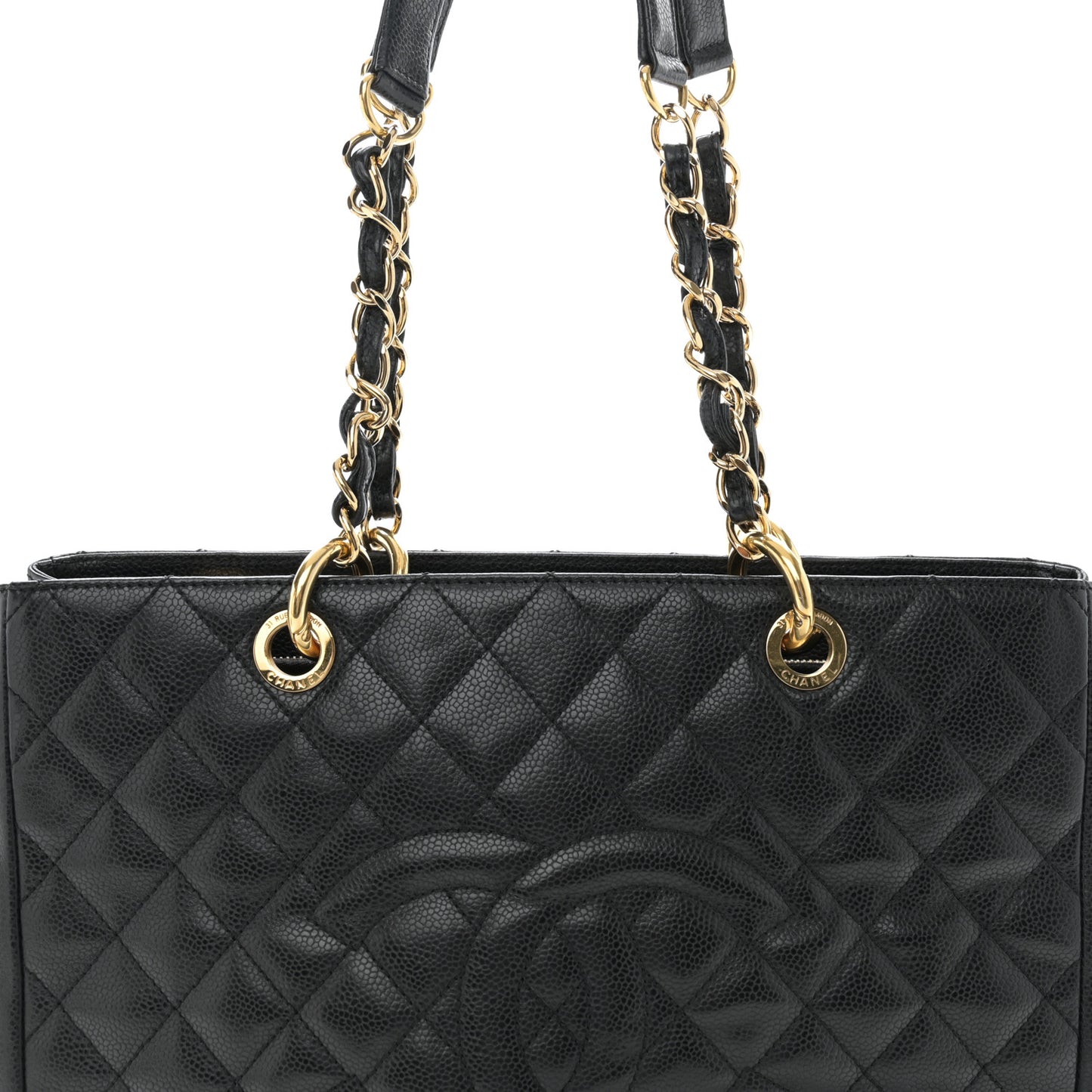 Caviar Quilted Grand Shopping Tote GST Black