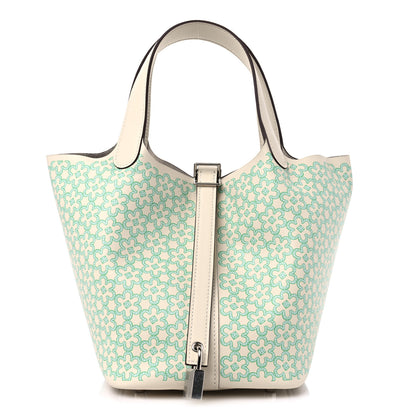 Hermes Swift Lucky Daisy Picotin Lock 18 PM Nata Vert 1 of 10