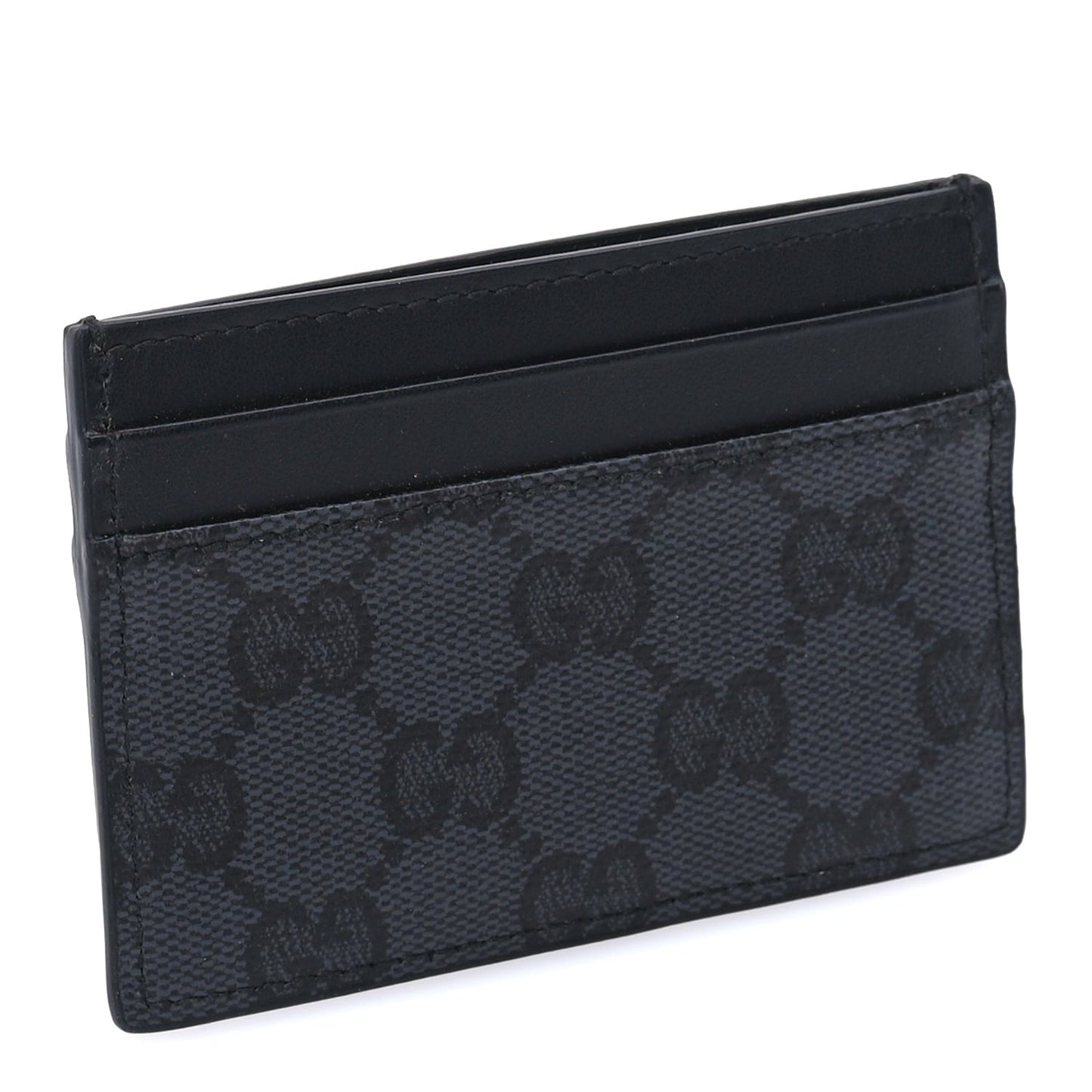 GG Supreme Monogram Card Holder  Black Grey